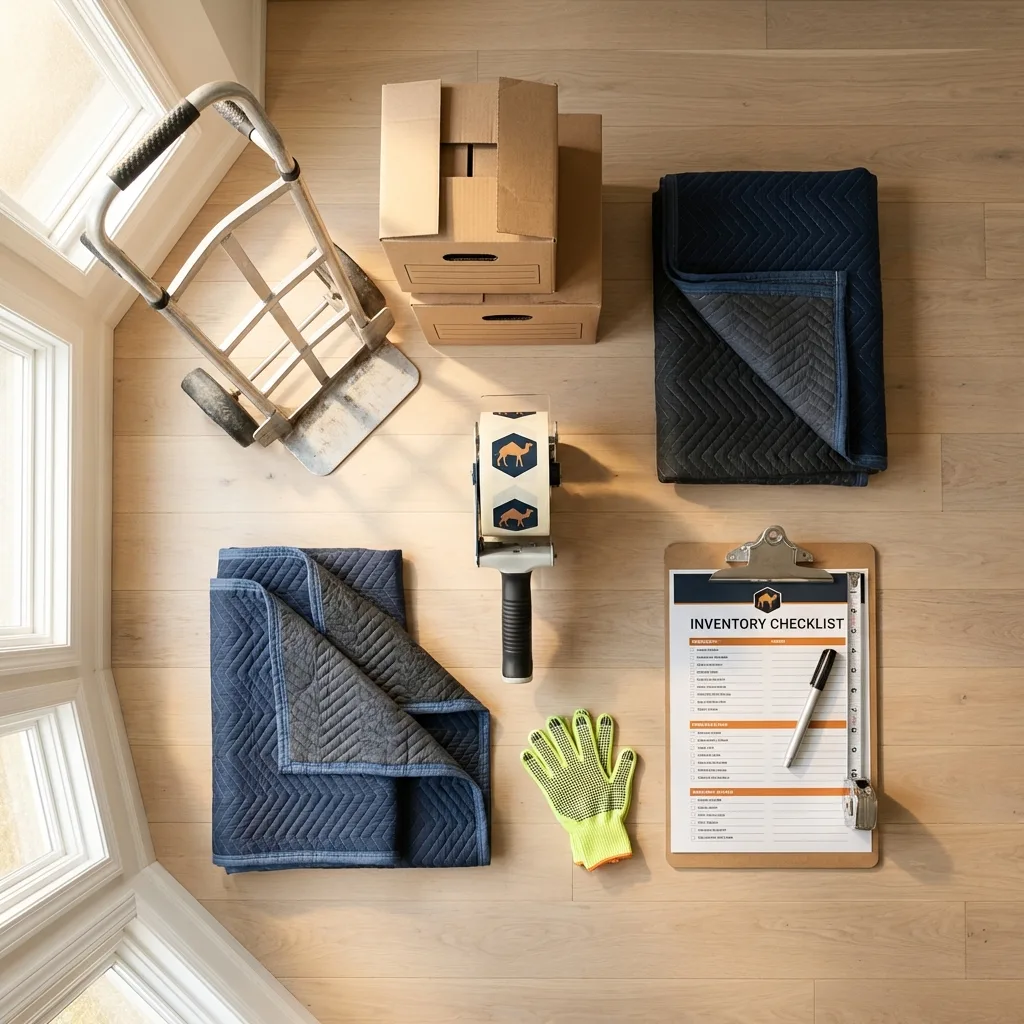 Professional moving supplies and packing materials layout for Bayboro residential relocations